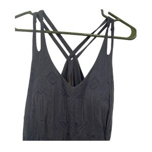 Athleta charcoal grey lined dress strappy back w bra shelf size medium